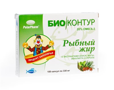 Рыбный жир с экстрактами аниса, мяты, эвкалипта и укропа (пенал) 1647