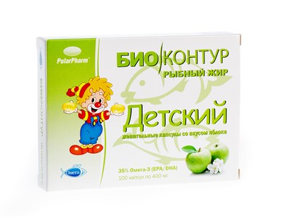 Детский рыбный жир со вкусом яблока (пенал) 1685
